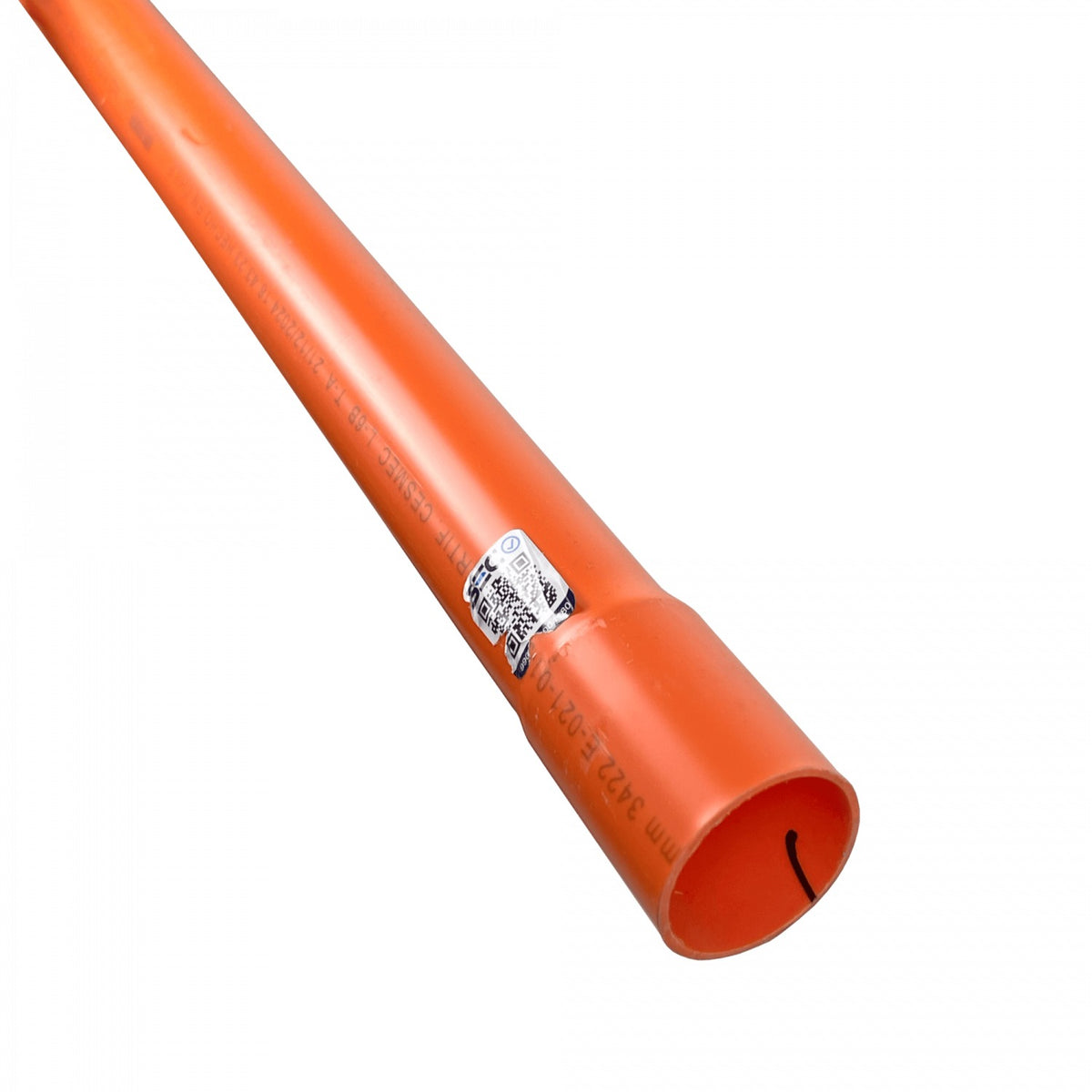 NVC40-3. Tubo conducto PVC naranjo 3 metros diámetro 40mm grosor 1,2mm con certificación SEC