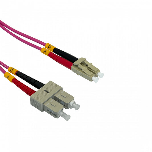 JF4LC1 LSZH 1mt LC-SC OM4 MultiModo MM Duplex Jumper Fibra 50/125um 3,0mm