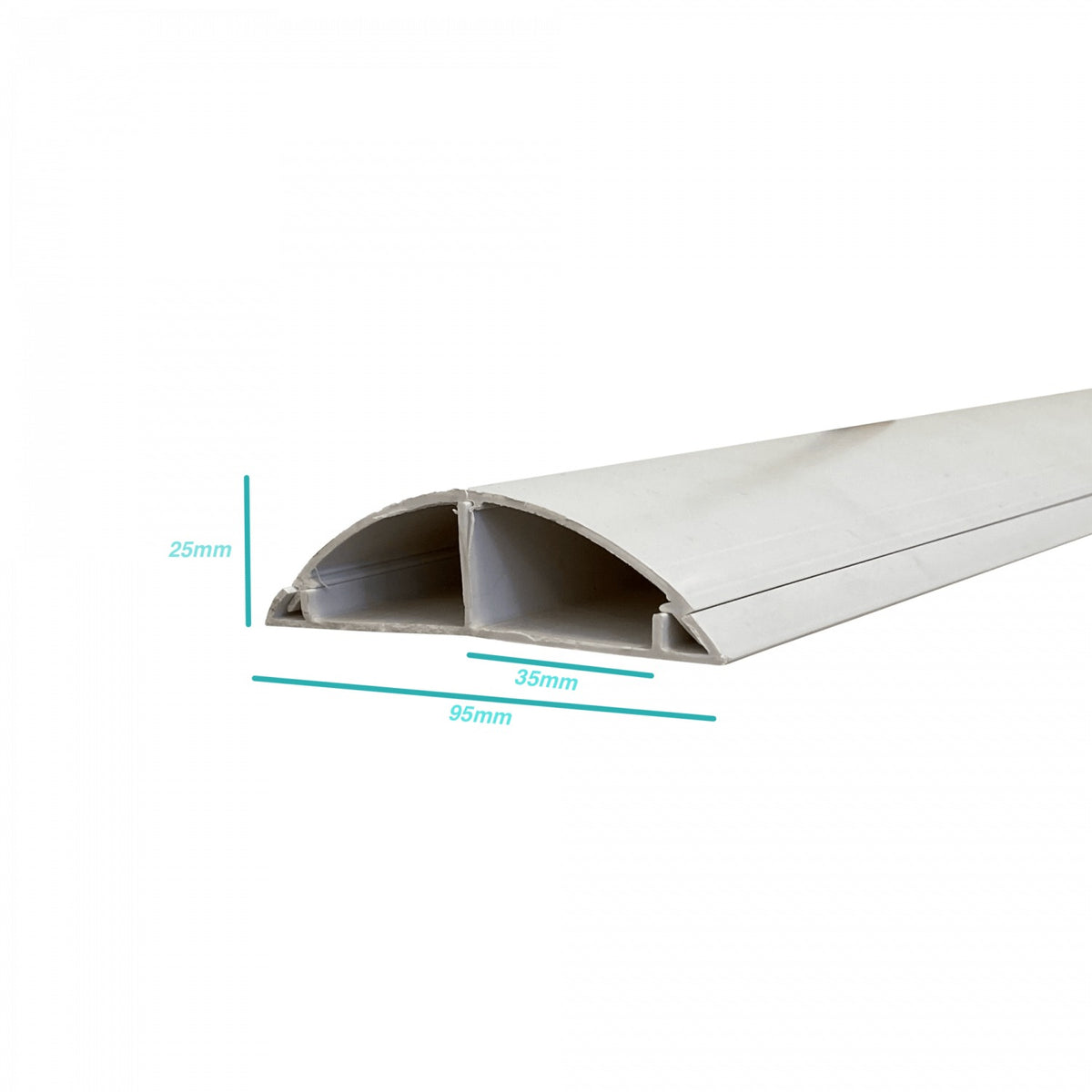 CC-P10025 LINKCHIP Canaleta Plástica de Suelo Blanca 100x25mm 2 metros 2.15mmx1.90mm PVC