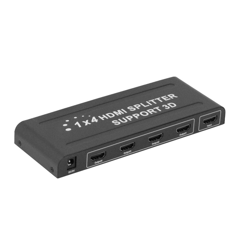 HDMI-1X4 Distribuidor HDMI 1x4 v1.4 1080p 1 Entrada 4 Salidas con Fuente 5V-2A y 5 Cables HDMI-H HDTV-104