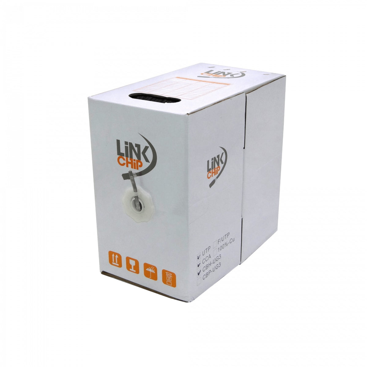 CBH-UG3 LINKCHIP Bobina de Cable UTP de 305m Calibre AWG25/0,45mm CCA Sim-Cat5e Color Gris de Aleación Unifi