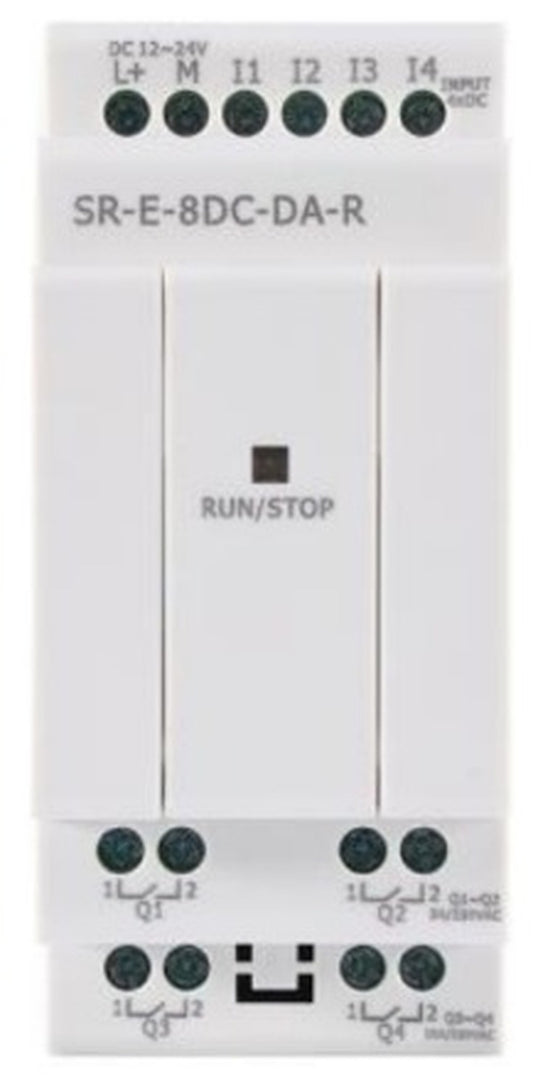 Módulo de Expansión SR-E-8DC-DA-R, 4 Entradas (Análogas 0-10V o Digitales), 4 Salidas Relé, Alimentación DC12-24V, Rievtech