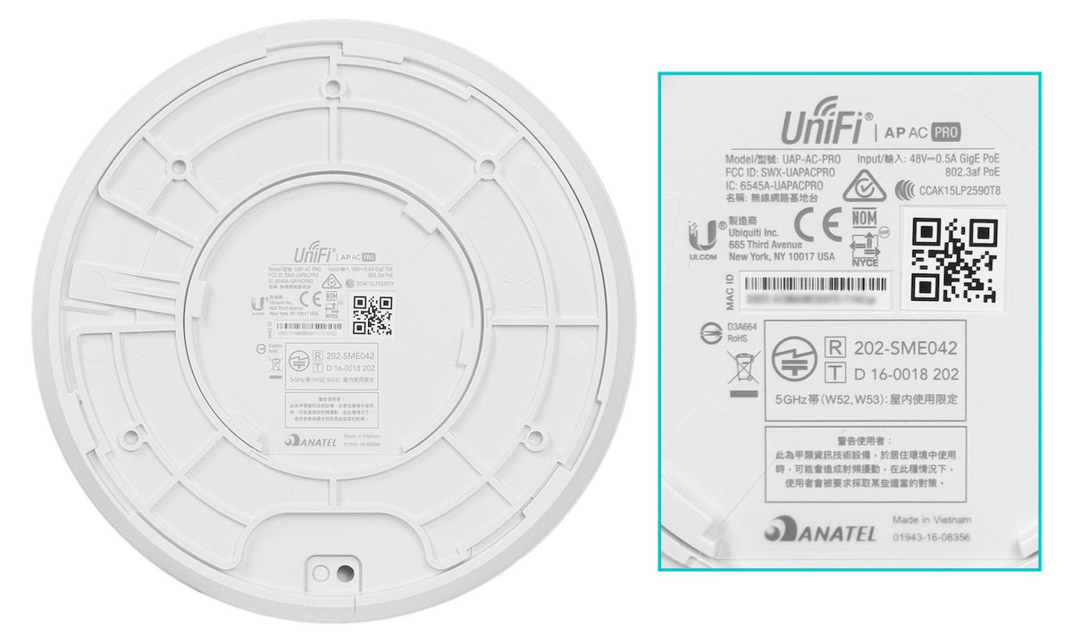 UAP-AC-PRO-1. UI OEM 1u req-PoE SIN CAJA 3x3 2-1000 1300/450mbps 5/2,4GHz 3dBi UAP-AC-PRO-5. UBIQUITI