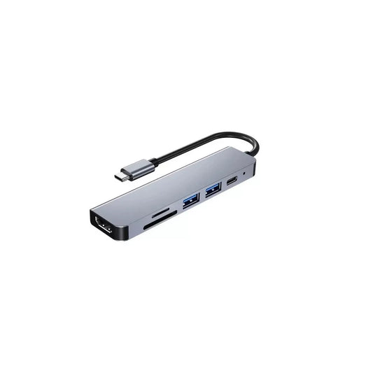 Concentrador USB versión 6-en-1 Tipo C con Puerto de Salida HDMI