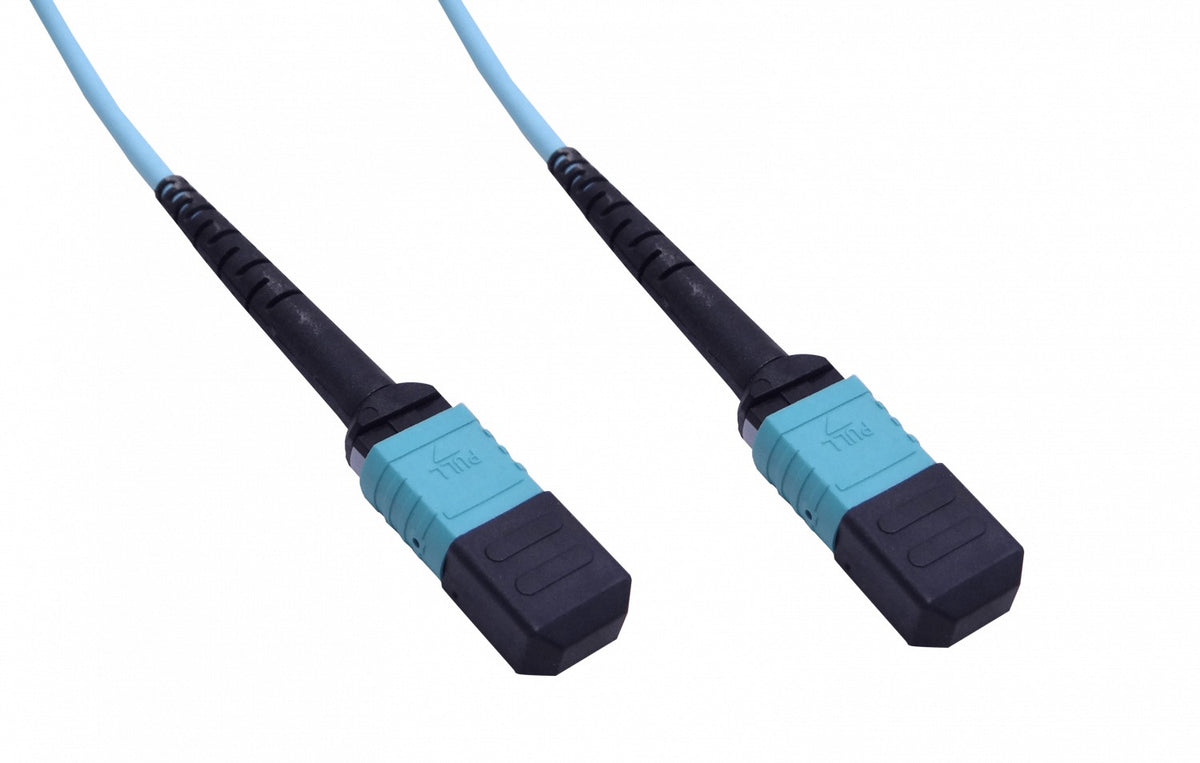 JF3MM40 Cable puente de fibra MPO a MPO 40 metros 12 fibras Tipo B OM3 Multimodo MM LSZH