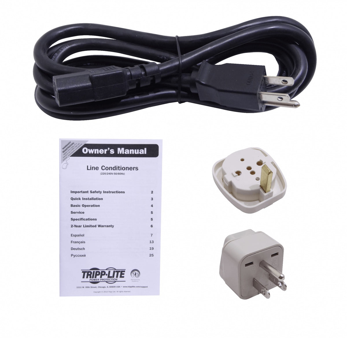 LR1000 TRIPPLITE 1000W Estabilizador de Voltaje 4-Tomas C13 174-280VAC Tensión