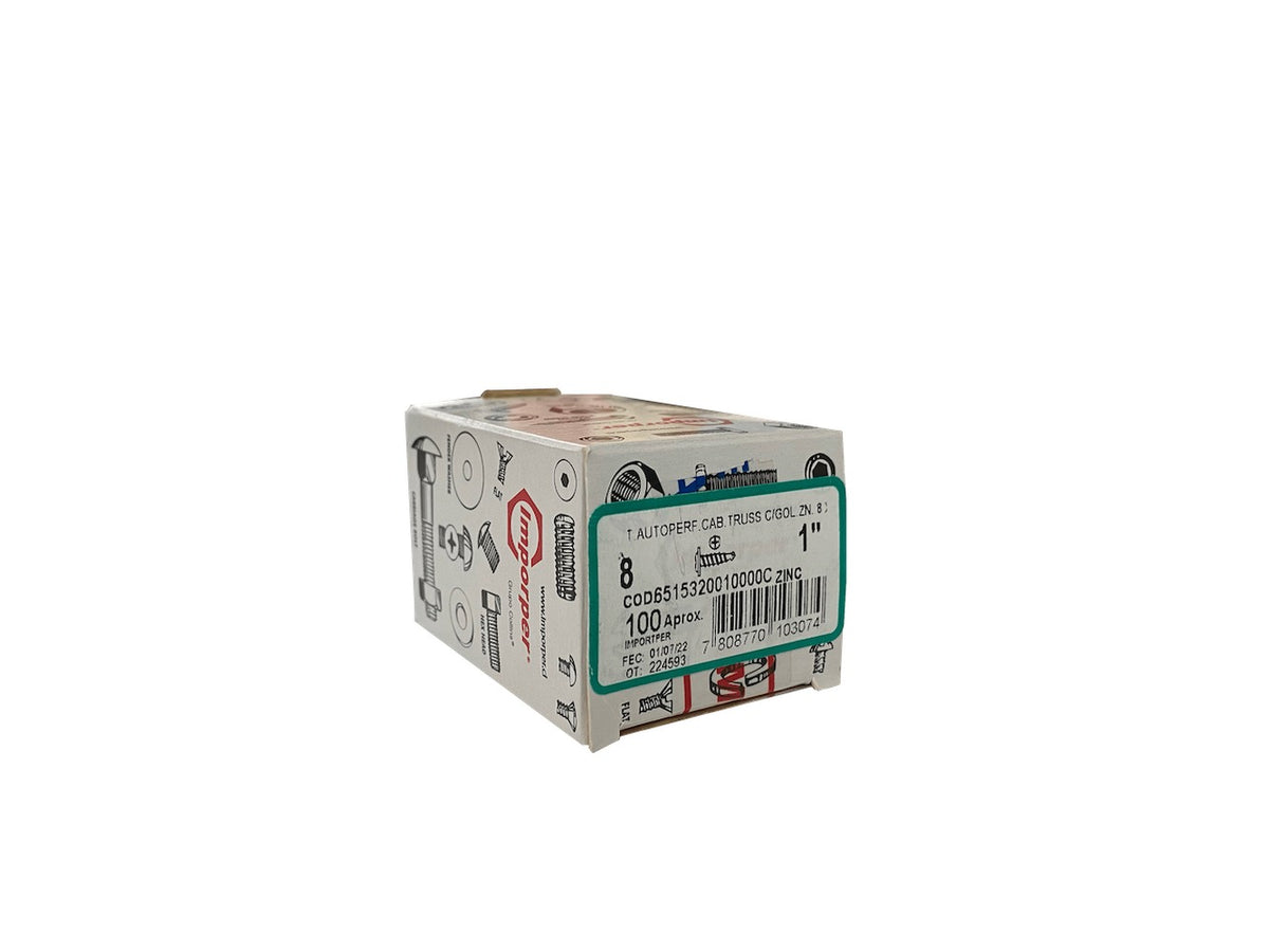 YUL8-08 100-piezas Tornillo autotaladrante cabeza de lenteja 8 x 1-pulgada Longitud-25mm zincado 651532001