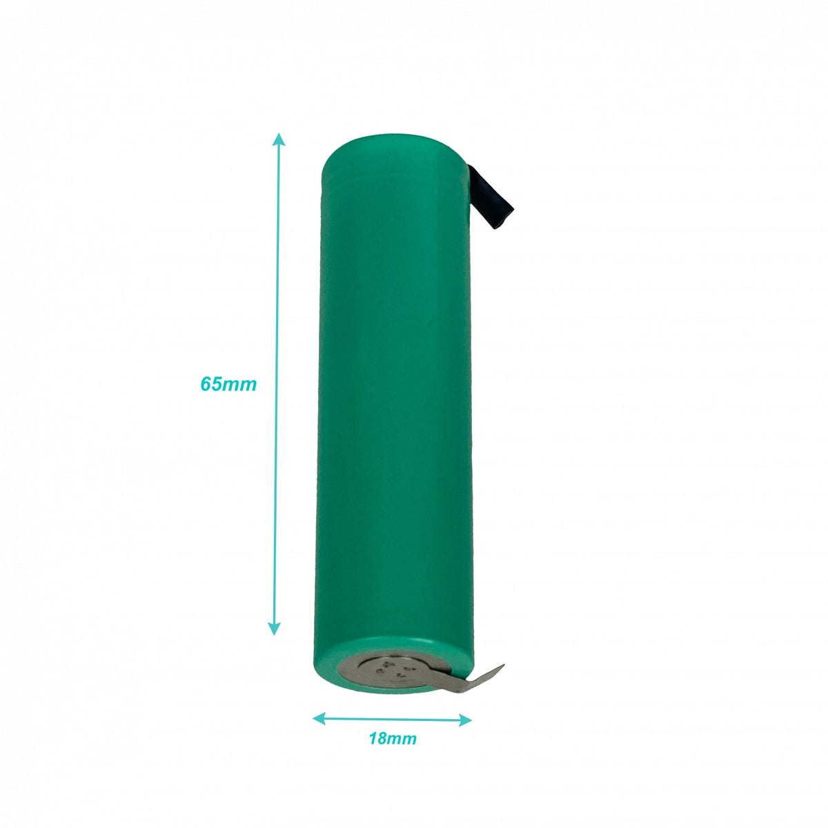 18650-P 18x65mm 1-Celda Soldable 3,7V 3200mAh Ion-Litio Recargable Acumulador 11,84Wh