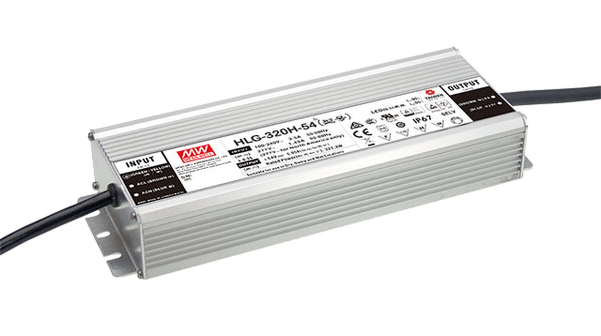 Driver LED carcasa metálica voltaje 320W HLG-320H - AB - Ajuste Potenciómetro (Io) + 3 en 1 - 24V