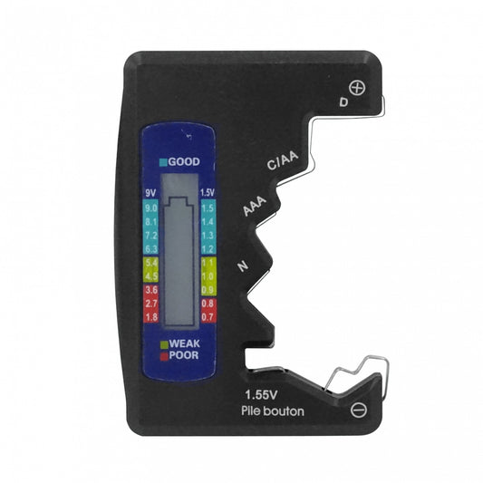 TESTER-PILA Comprobador de Baterías AA AAA C D N Botón 0,7-9V Pantalla Digital