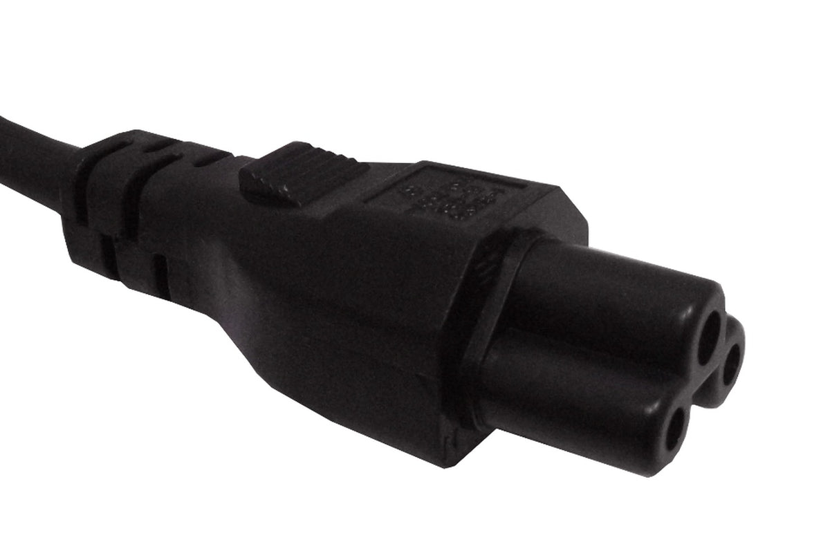 CIMT 0,6mt Negro Trebol-C5-Hembra Chile-Macho Cable Alimentacion 6A 3x0,75mm2 60cm