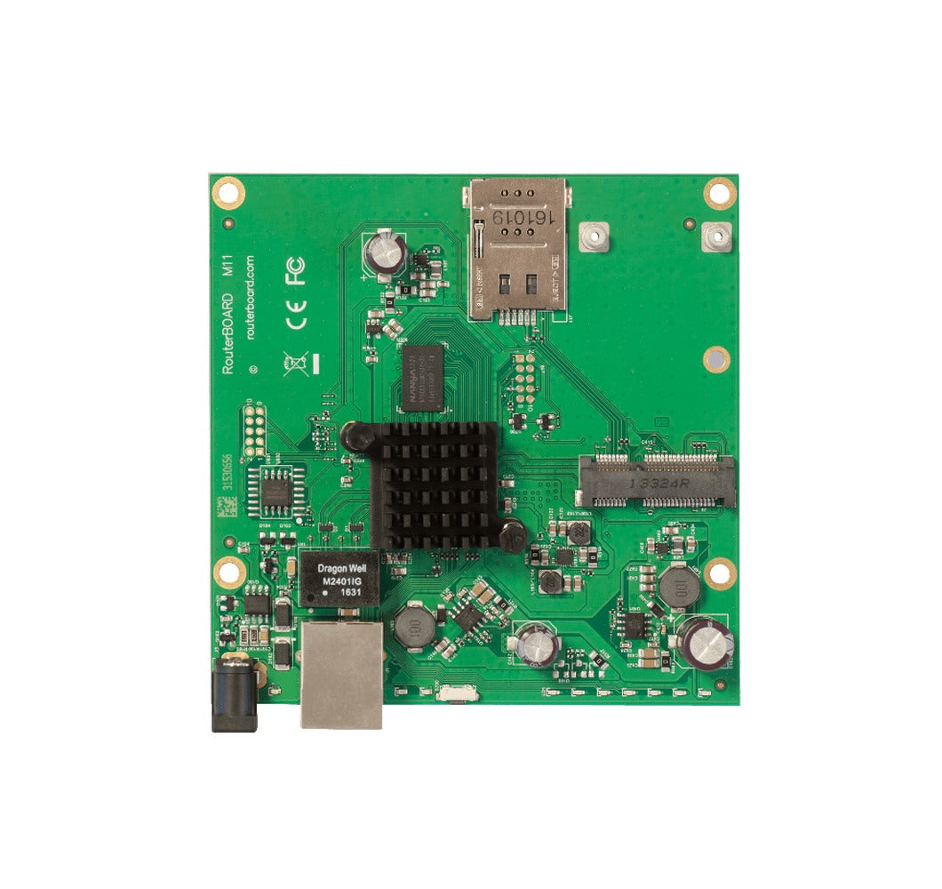 M11G MIKROTIK 1-MiniPCIe 1-Gigabit SIMCard 2x800MHz 256mb L4 105x110mm 10-30V