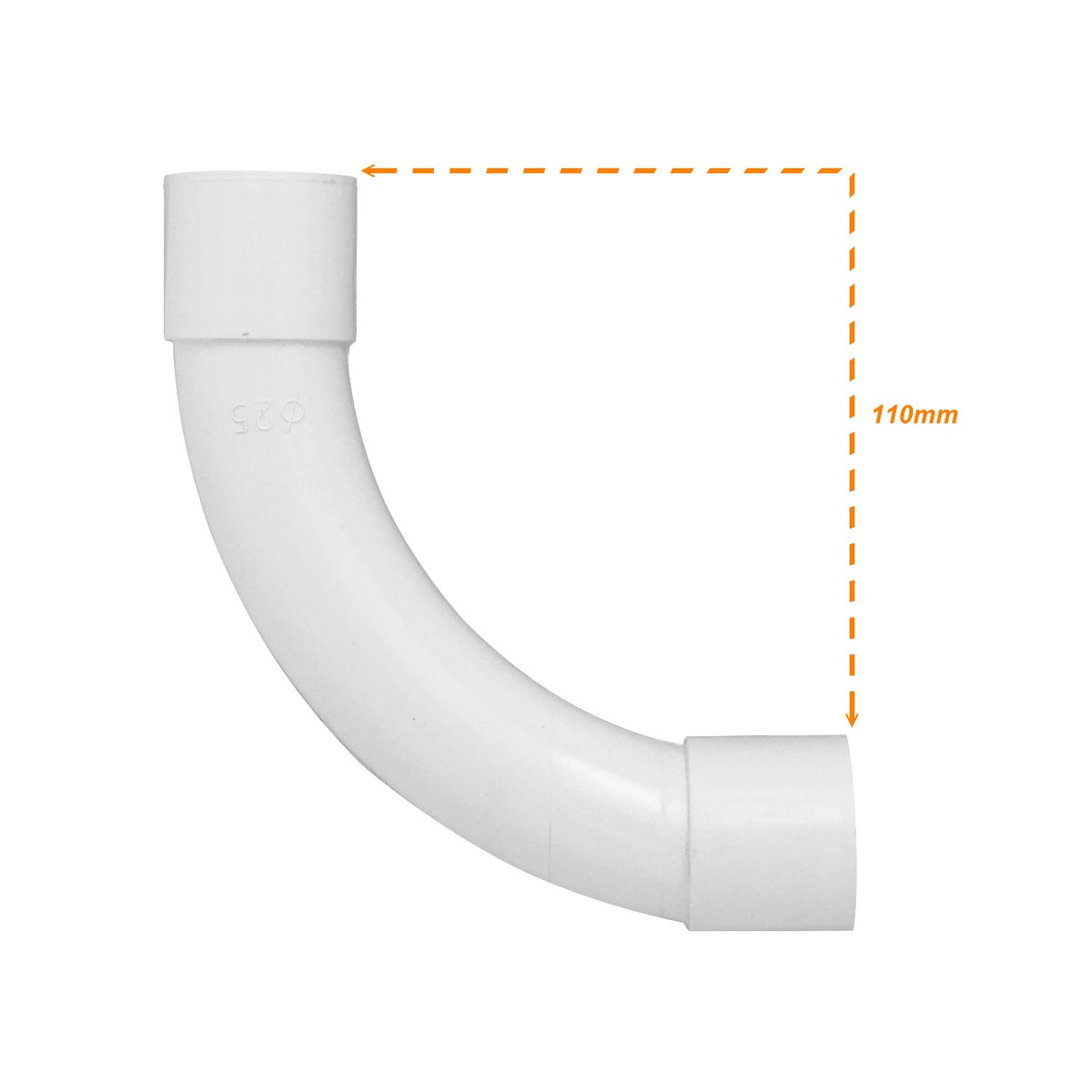 PVC25-C LINKCHIP 25mm Curva para Caño PVC Blanco Codo