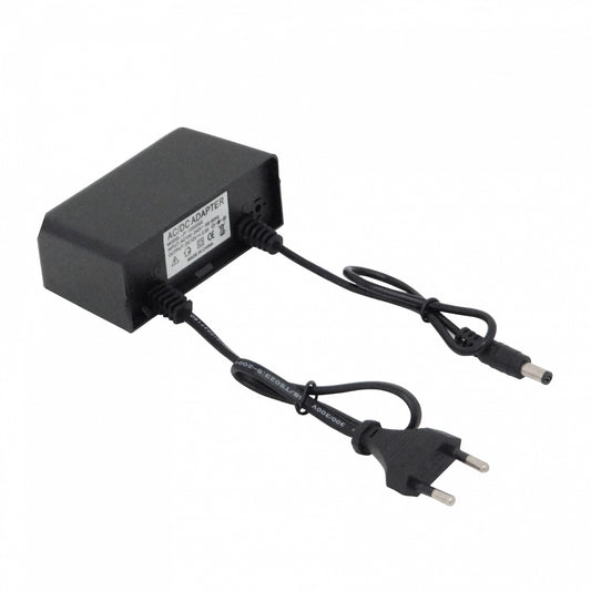 F12-2E Fuente de alimentación de exterior 12VDC 2A, conector plug 5,5x2,1mm, encapsulada en resina, entrada 100-240VAC