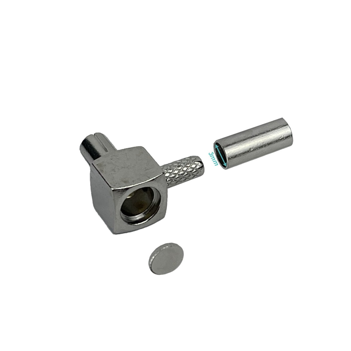 8M1J Conector TS9 Macho en Ángulo Recto para Cable RG316 Crimpeable CA100 RG174