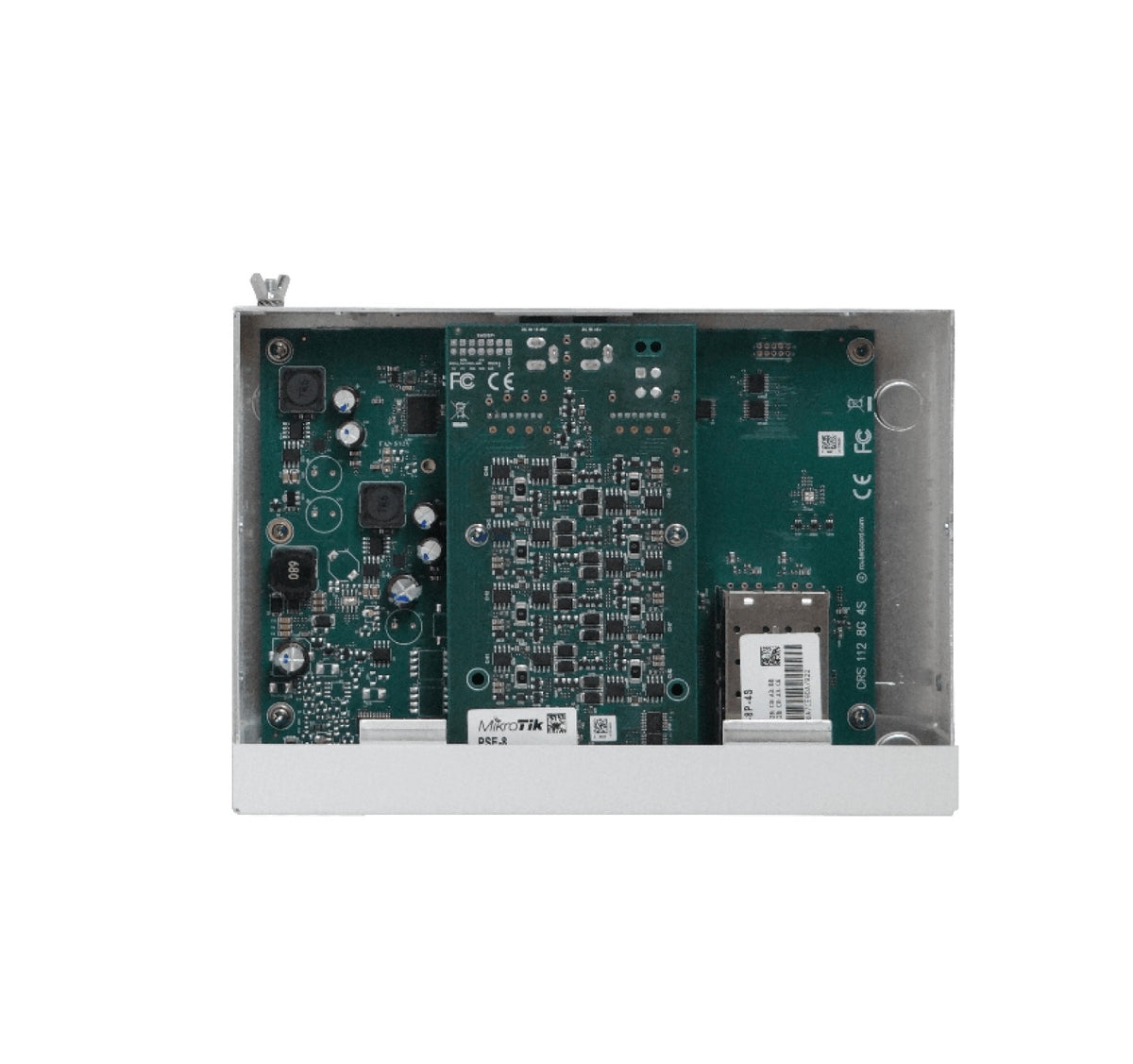 CRS112-8P-4S-IN-LIQ. REFURBISHED MIKROTIK Necesita-Cable 67W 8-1000-PoE24V 4-SFP L5 Puerto serie incluido-28V Dual