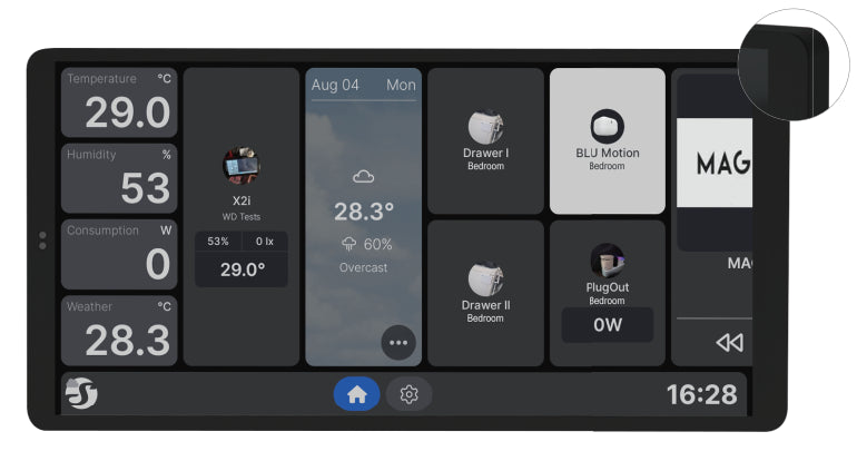 Panel de Control Inteligente Shelly Wall Display X2i Pantalla Táctil 6,9" Android Wi-Fi 6 y Bluetooth - Negro