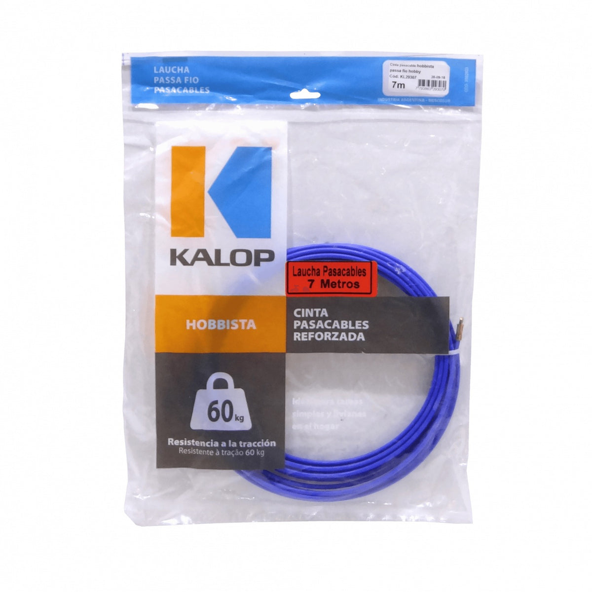 LAUCHA-7 Cinta Plástica Pasa Cables KALOP de 7 metros, resistencia 60Kg, modelo KL29307