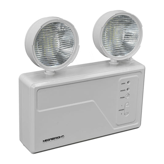 CT-1098 MEGABRIGHT 2-LED Luminaria de Emergencia con Acumulador Interno Recargable 220VAC IP20