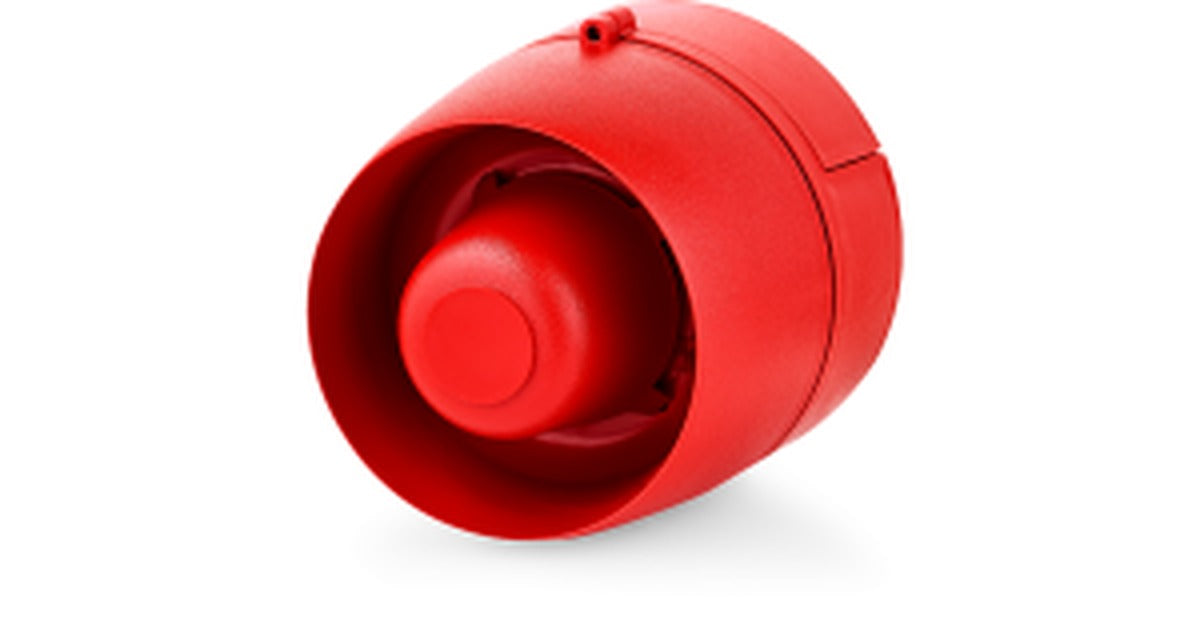 Sirena multitono, 24 V CC, 86-106 dB, ABS rojo, IP65