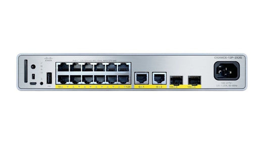 Switch de Red Catalyst 9200CX 12 puertos 1G, 2x10G y 2x1G, PoE+ Cisco C9200CX-12P-2X2G-E
