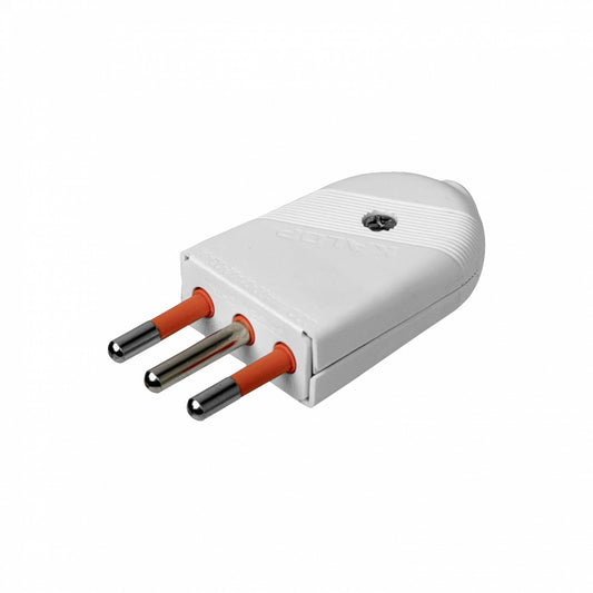 EMV2PTW KALOP 2P+T Blanco 10A SEC-60477 Enchufe Macho Volante c/Tierra KL44404