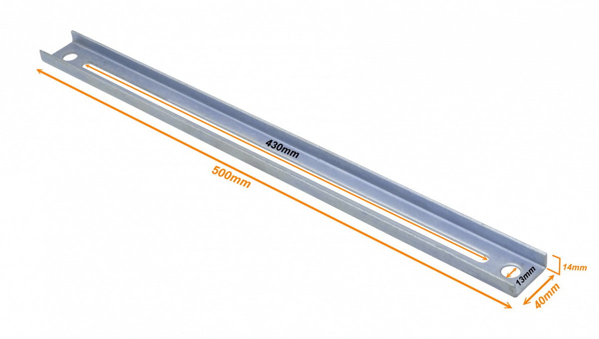 CCA-50A 50cm 2-Perfil Carril Metálico Ranurado Sujeción para CC-360 500x40x14mm