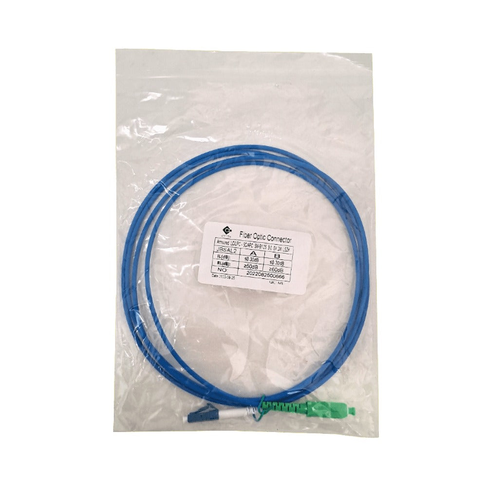 JBSAL2 LSZH Blindado 2mt LC/UPC-SC/APC SM Simplex Cable de Fibra Óptica 3.0mm 9/125um