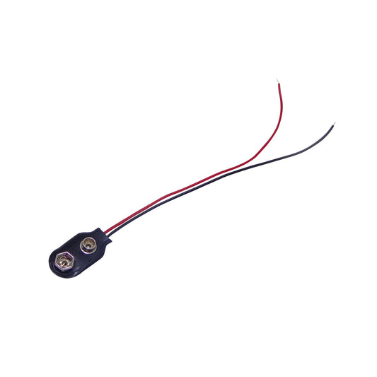 PORTA-9V Soporte para Batería de 9V Negro con Cable de 14cm