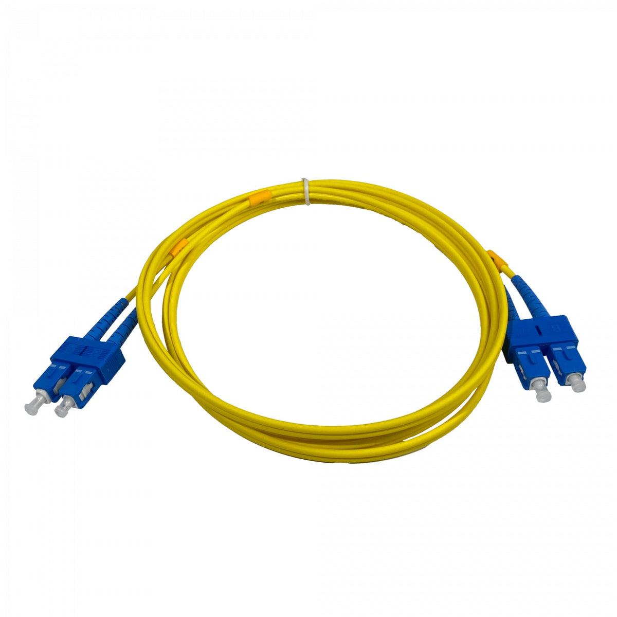 JFSCC2. Cable patch de fibra óptica monomodo dúplex de 2 metros, conectores SC a SC/UPC, diámetro 3 mm, núcleo/revestimiento 9/125 µm.