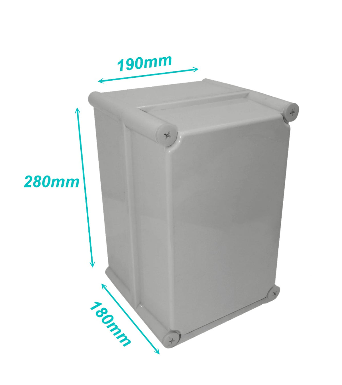 TJ-AG-2819-1 TIBOX 280x190x180mm Tapa-Gris Caja-Gris Plastica IP66 RoHS c/Placa