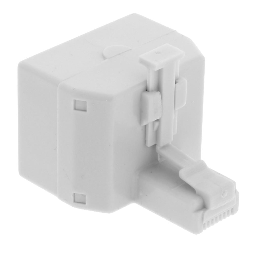 RJ45-CP2 Union Y 2-RJ45-Hembra 1-RJ45-Macho CAT3 Blanco