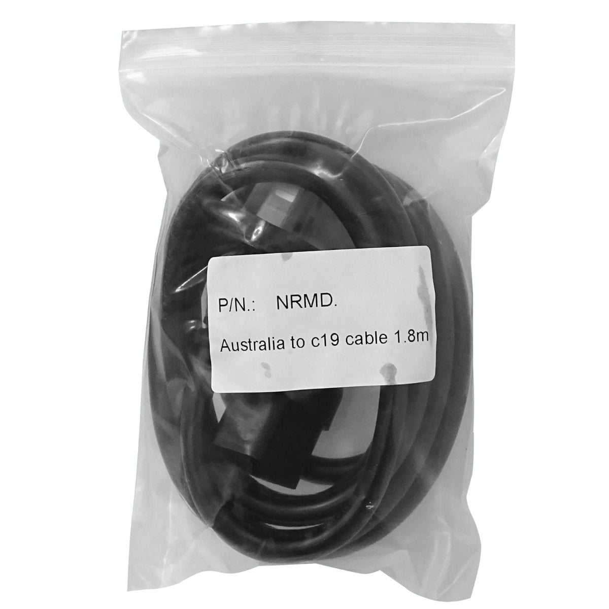 NRMD Cable de Alimentación Macho-C19 a Hembra-C19 Negro 1,8 metros Tipo-I=Argentina/Australia