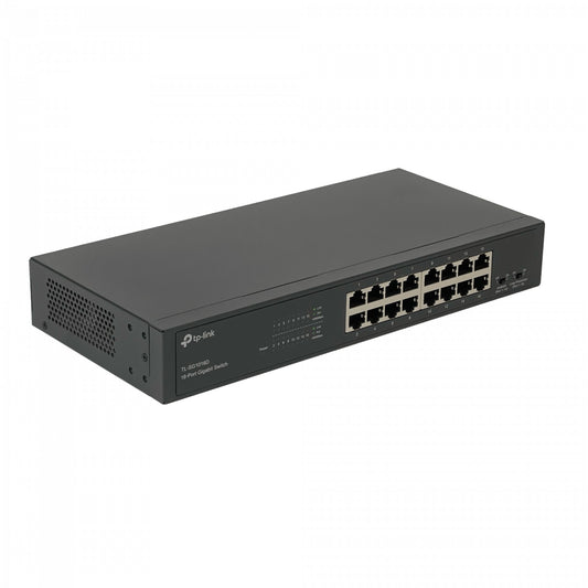 TL-SG1016D Conmutador Gigabit TP-LINK de 16 Puertos 1000Mbps Perfil Angosto No Gestionable para Rack