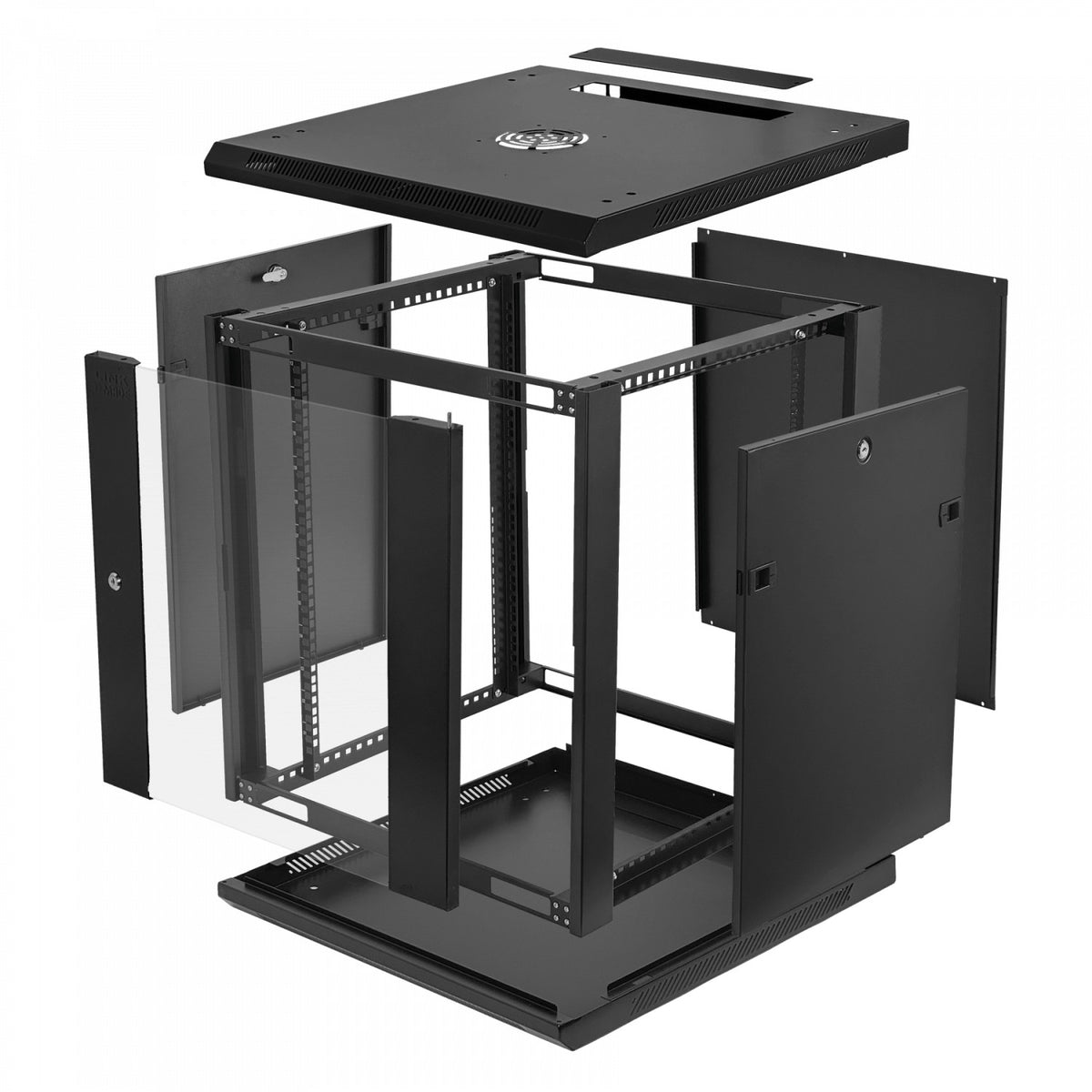 RK12-6LD LINKMADE Desmontable 12 Unidades 60cm de Profundidad Armario Rack de Pared en Negro