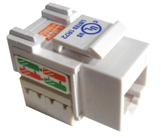 KP6WL LINKMADE Blanco Cat6 U/UTP Punchable Keystone Conector Hembra RJ45