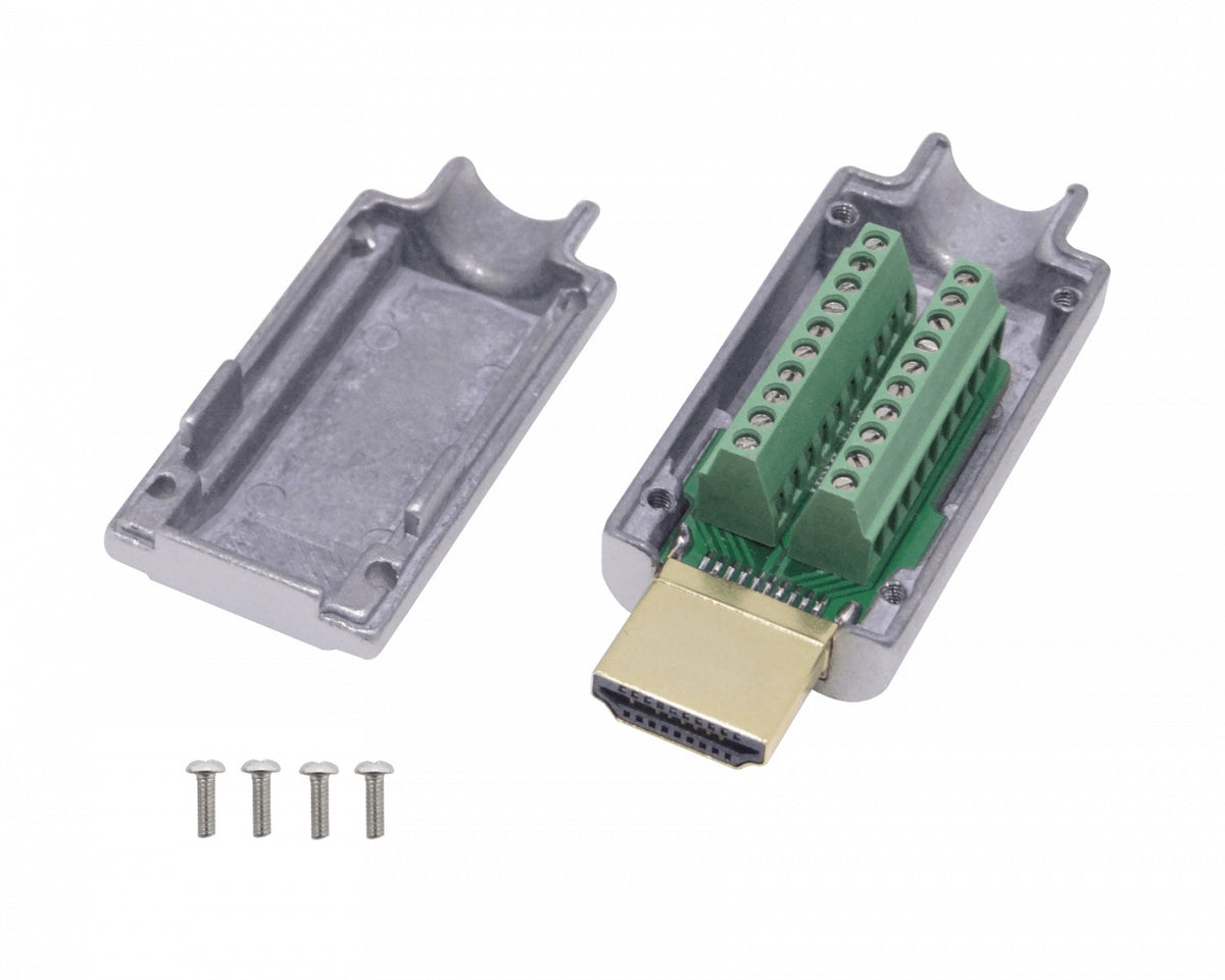 HDMI-M-T Conector Terminal HDMI Macho Volante Blindado Atornillable v2.0 Terren