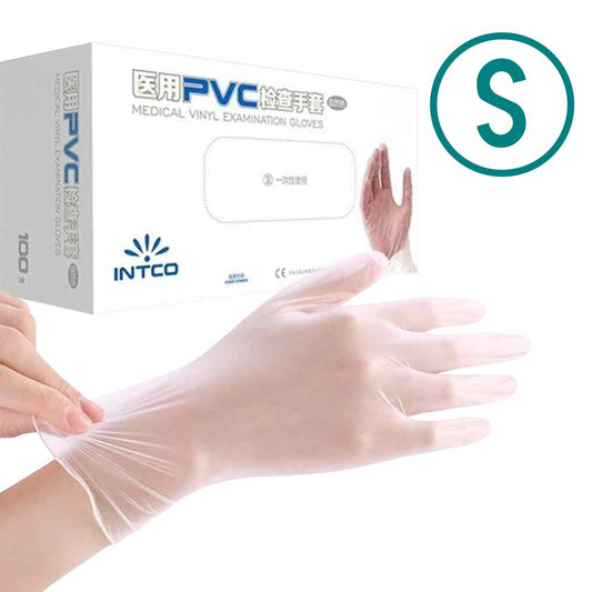 GUANTES 100-unidades Talla-Pequeña 50-pares Guantes de PVC Blancos Descartables Chicos