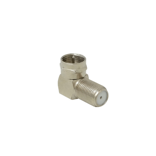 FHFMJ Conector coaxial para TV en ángulo recto de 90 grados con terminal F hembra a F macho y unión F hembra