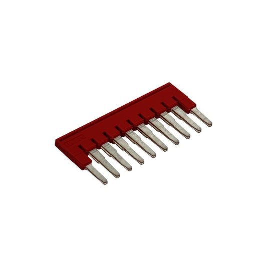 FBS10-5 PHOENIX 1 pieza, puente conector de 10 posiciones para borna, paso de 5mm, color rojo.