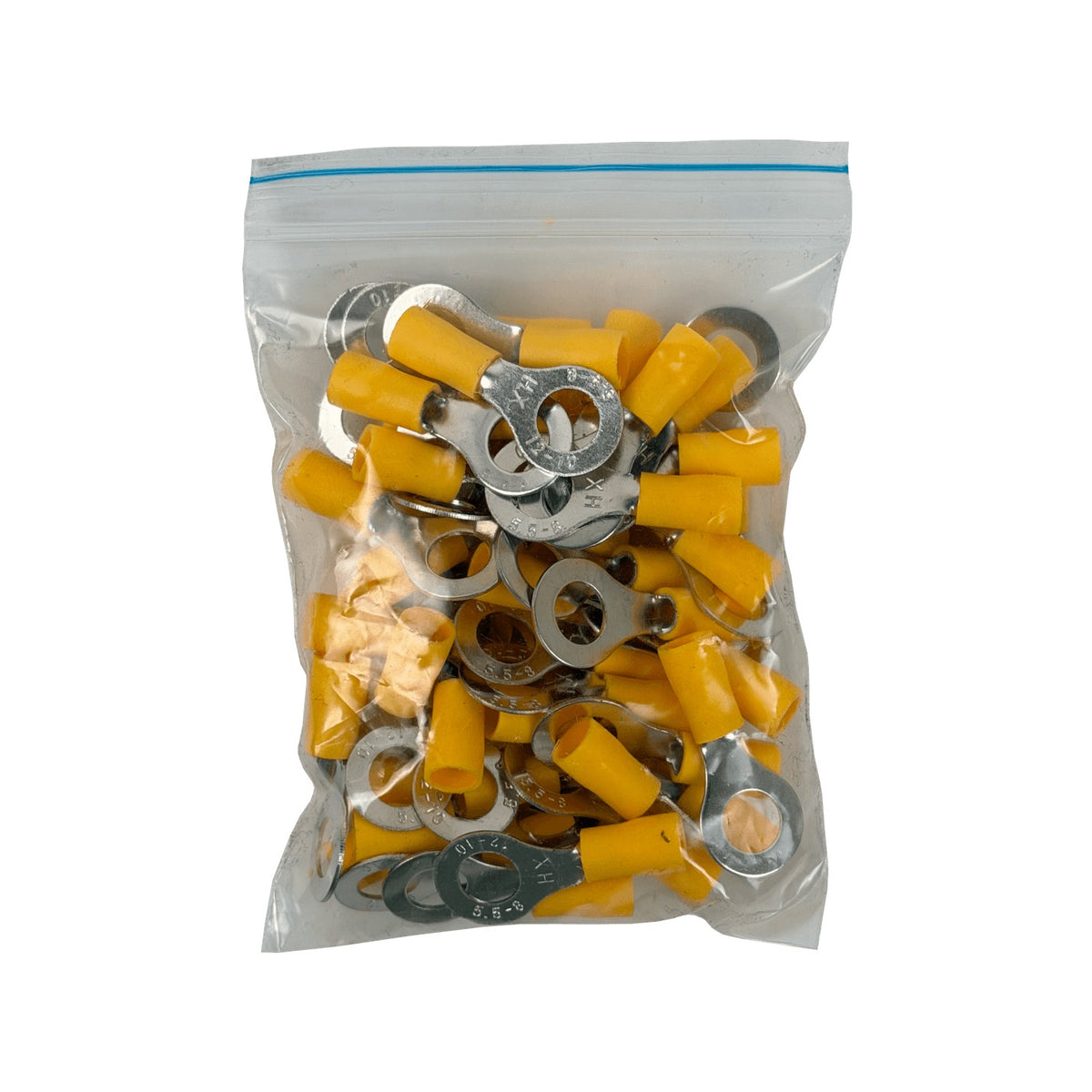 OJO-8460 RV5.5-8 Ojo-8,4mm 4-6mm2-Cable 50-unids. Conector Amarillo Aislado PVC