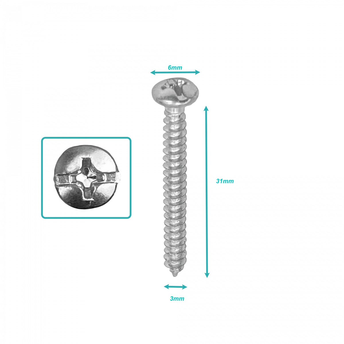 YUR6-10 Caja de 100 Tornillos Autorroscantes para Lámina 6 X 1.1/4-pulgadas Bañados en Zinc 617340001
