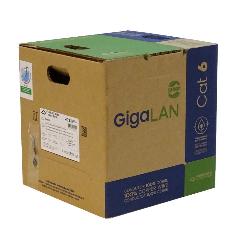 CB6F-UGH FURUKAWA Libre de Halógenos Gris Categoría 6 UTP Gigalan 305 metros Conductor Sólido Bobina Cable 23400198