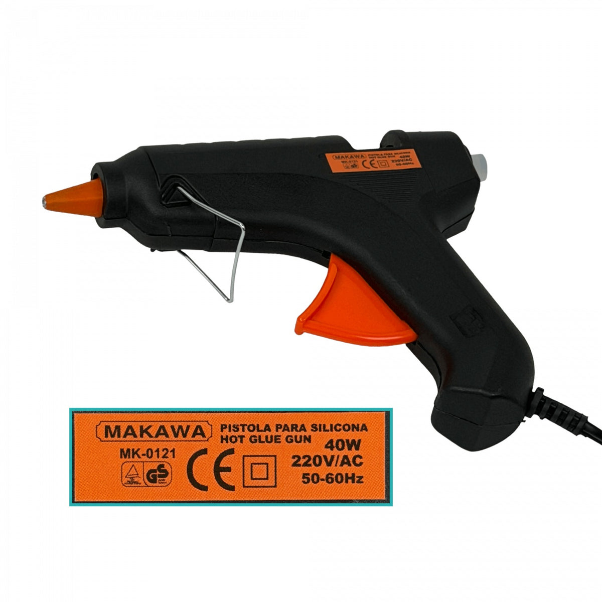 PISTOLA-40W MAKAWA 40 Vatios Aplicadora de Adhesivo Termofusible para Barras de 11 mm MK-0121