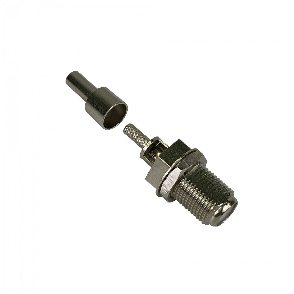 FH1C Conector coaxial crimpeable hembra tipo F para cable RG316, compatible con RG174, referencia CA100