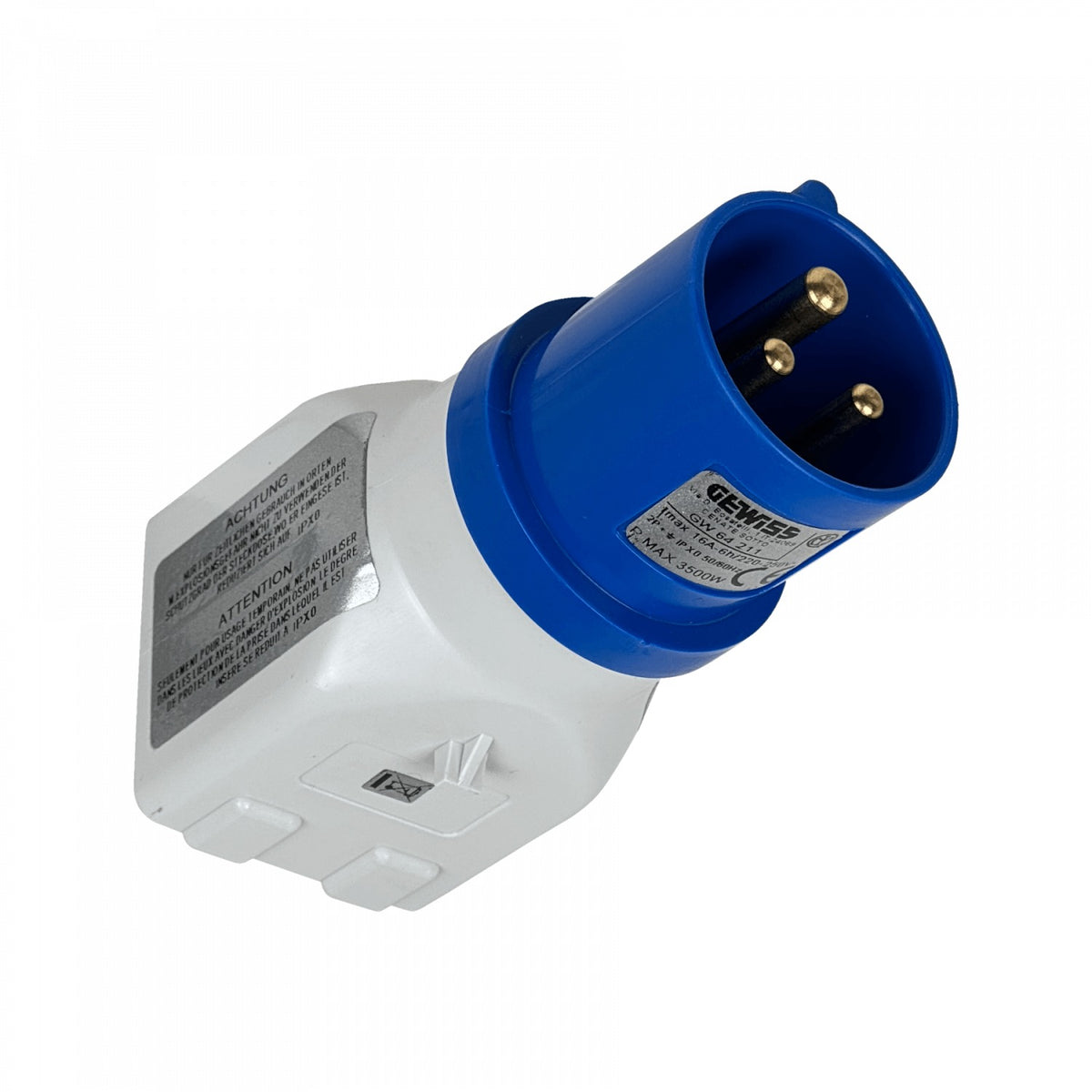162P GEWISS industrial 1-Clavija Macho 16A 2-Base-H 10A/16A 2P+T IP44 250V