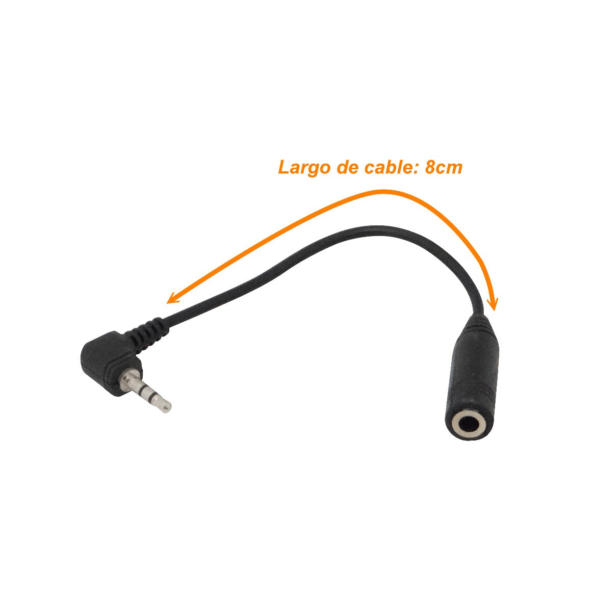 AUDIO-MH23 3,5mm-Hembra 2,5mm-Macho 12cm Hembra-Macho Cable de Audio Conector Jack-1/8-3/32 0,1m