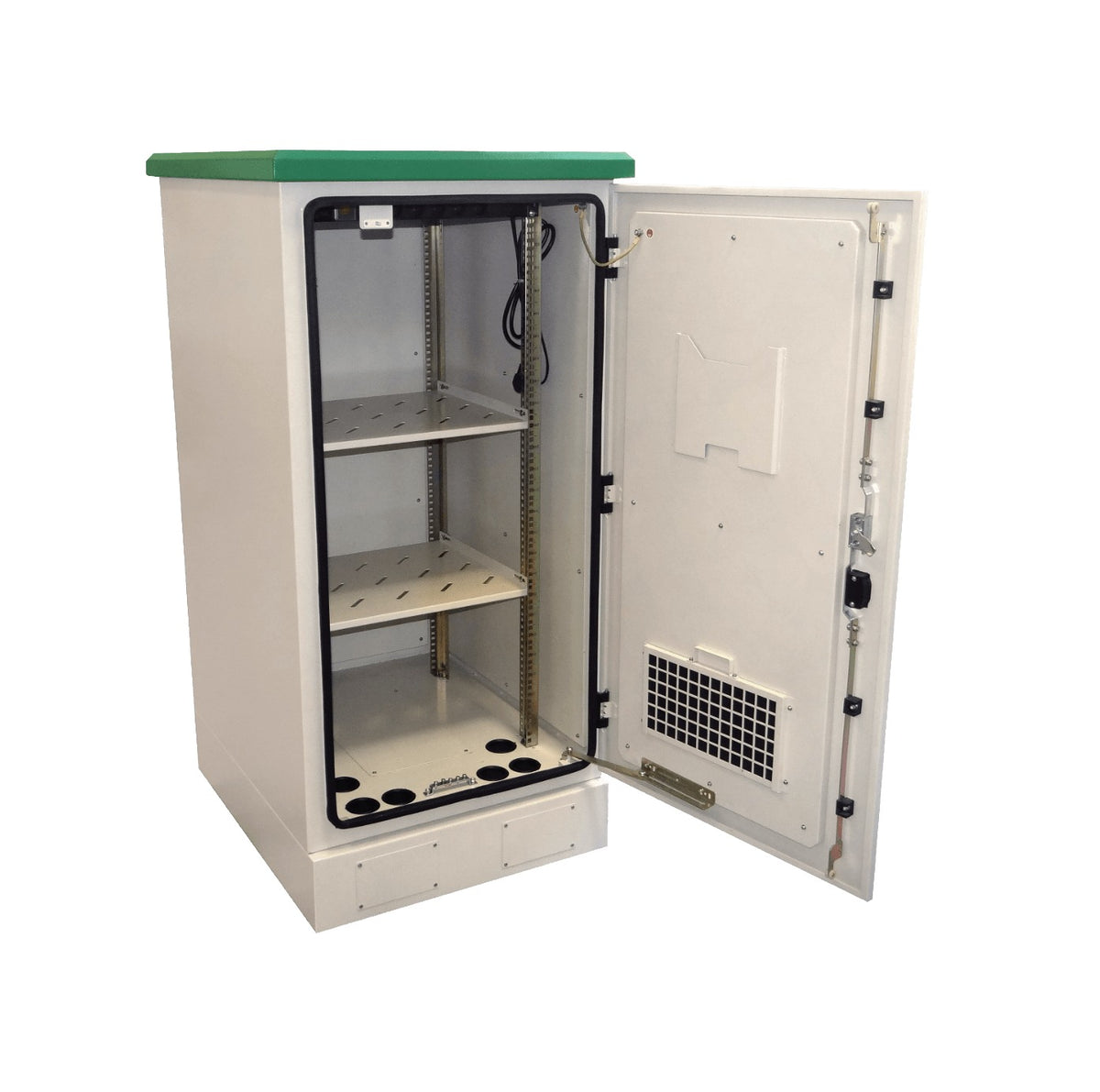 RK22-8LE LINKMADE 22U 644x780mm Armario Exterior-Suelo IP65 Regleta Bandejas Ventiladores Antivandálico