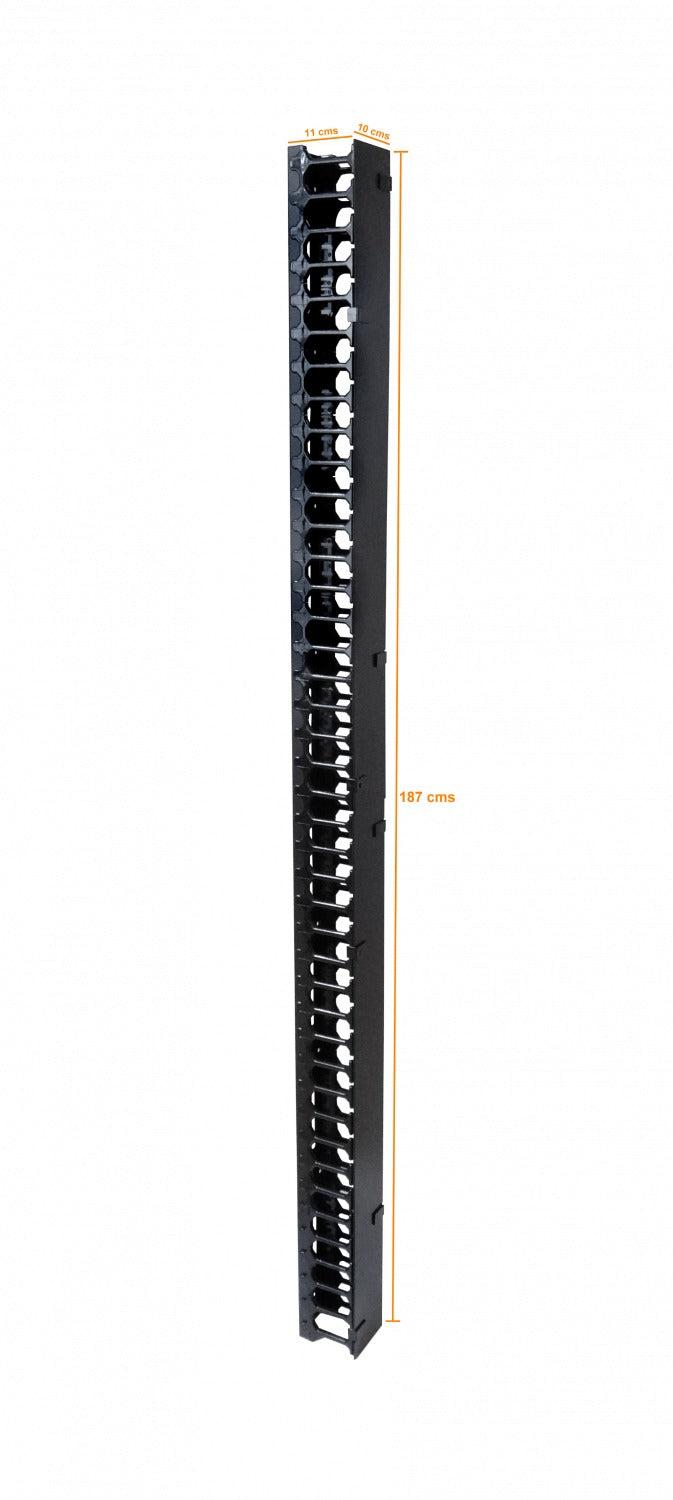 RAD-P42V 42U-187cm Organizador Vertical 2-tapas-Metálicas Laterales-Plásticas Ancho-10cm Fondo-11cm
