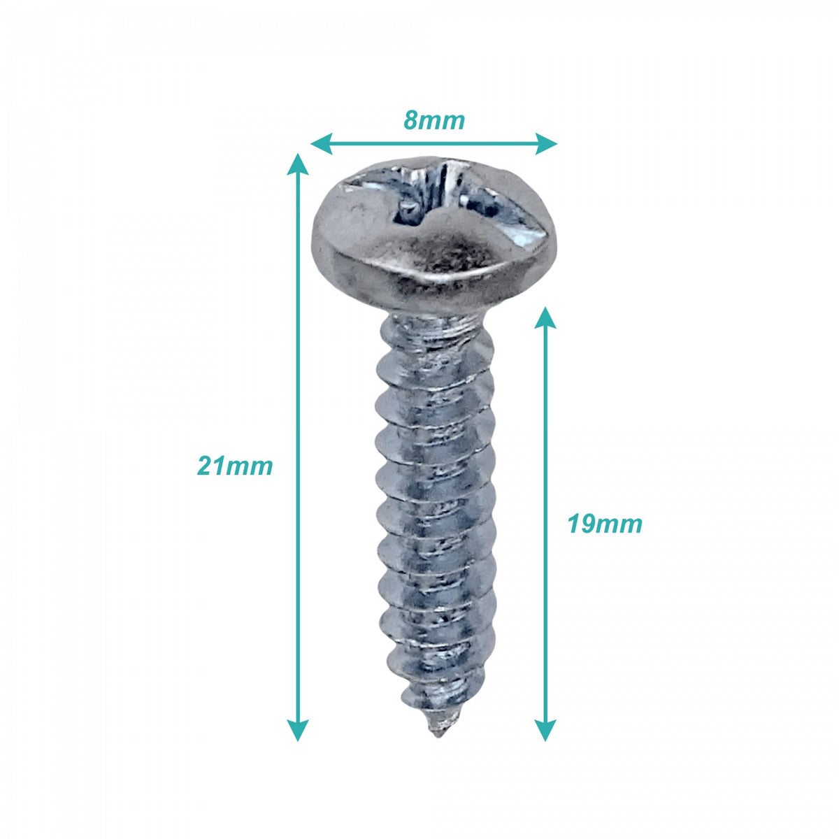 YUR8-06 Paquete de 100 Tornillos para Chapa Metálica 8 X 3/4-pulgadas con Acabado Cincado 617424001